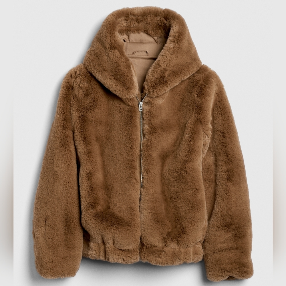Faux fur hooded jacket from Gap